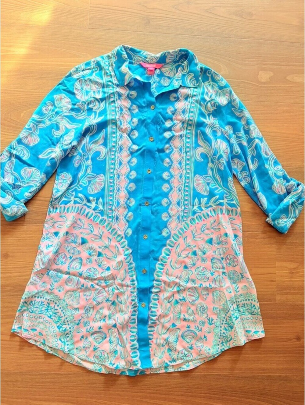 Lilly Pulitzer Natalie Shirtdress Cover-Up Water Ya Waiting For